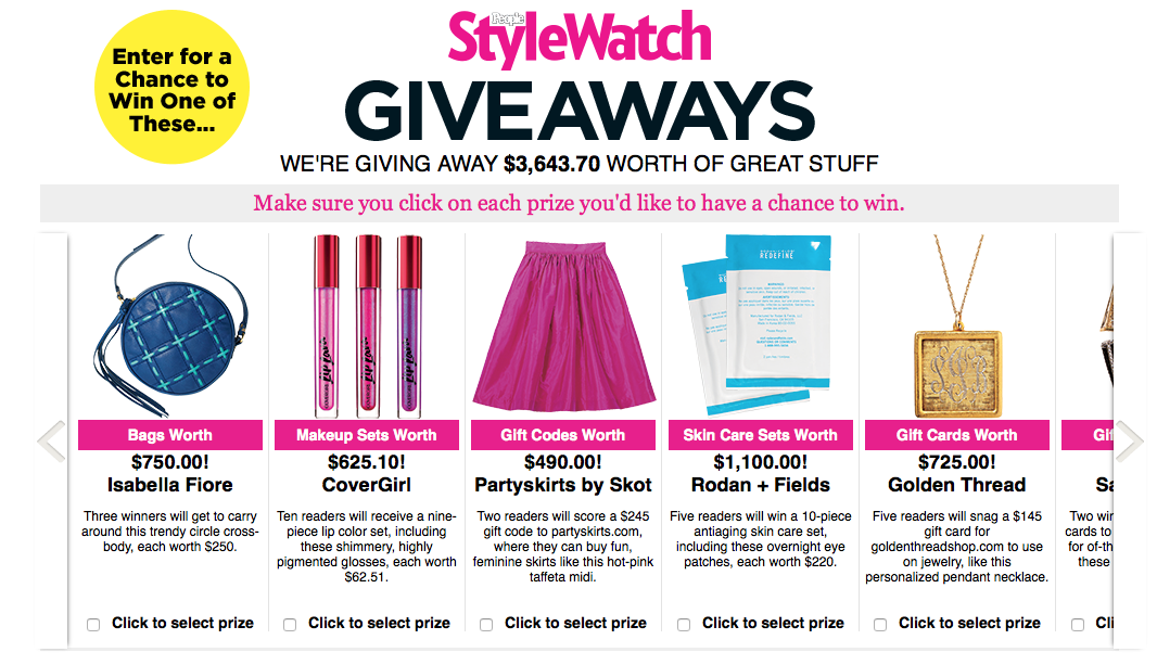 People Stylewatch Giveaways