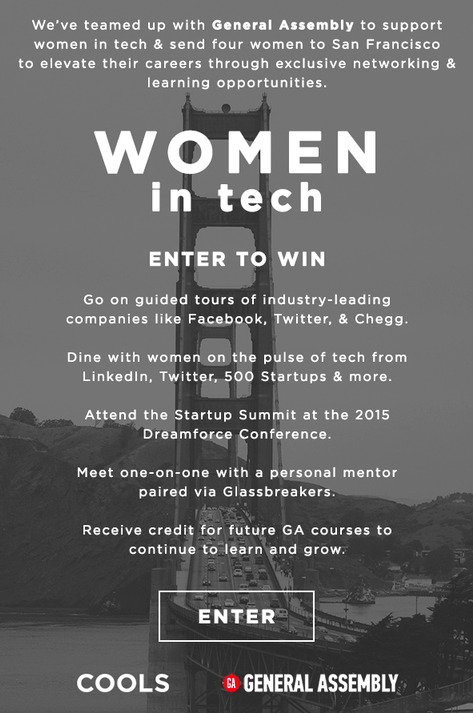 Enter to win a trip to San Francisco to live every tech girl's dream!