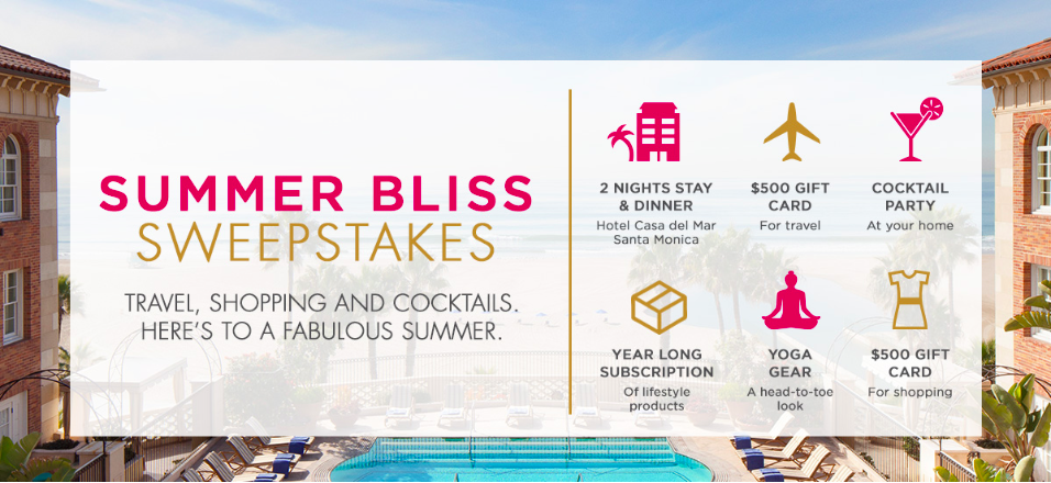 Win the ultimate Summer escape — a two-night stay at a luxurious hotel, a shopping spree, a cocktail party, and more!
