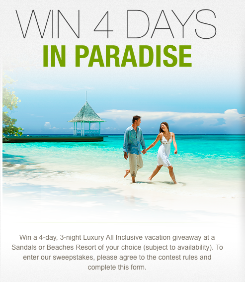 Win a trip to a Sandals or Beaches resort!