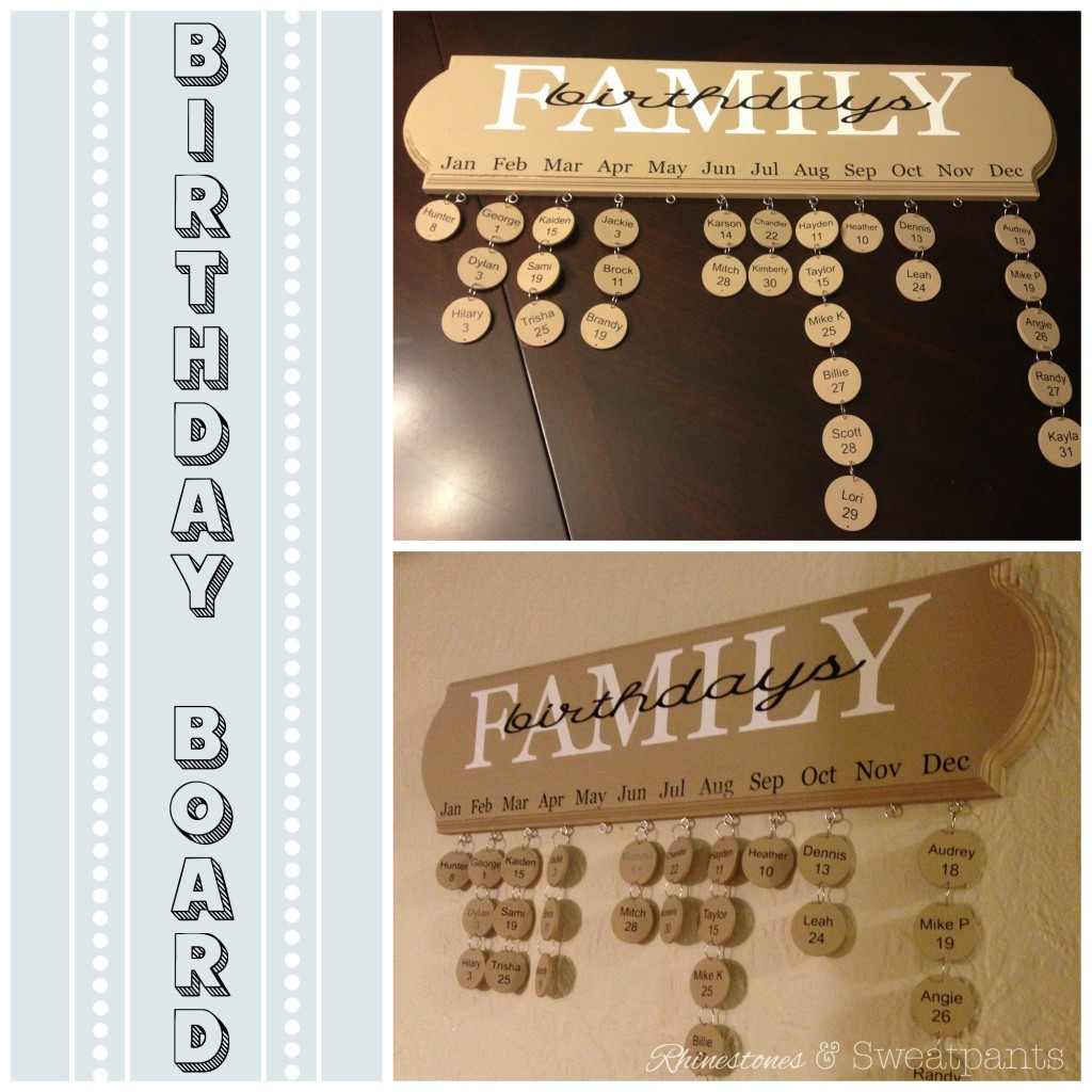 DIY Family Birthday Board | Great DIY project for yourself or to make for family for birthday or holiday gifts!