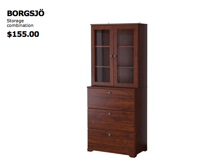 IKEA BORGSJO Storage Combination - bookcase/armoire