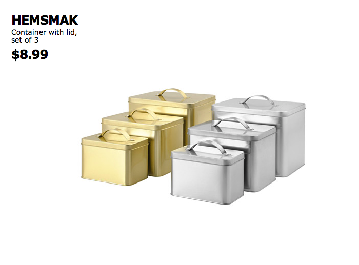 IKEA HEMSMAK Container with lid.  Great for kitchen storage, craft storage, pantry storage, decor, or gift giving!