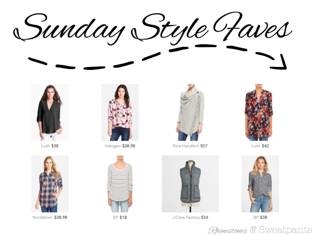 Sunday Style Faves for the week of 9-6-15.  Fall is right around the corner, so get prepared with some of these looks!